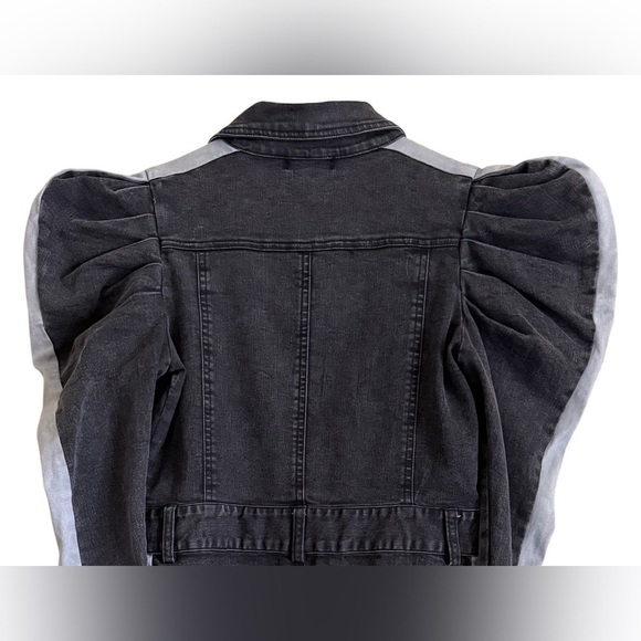 ATHINA Maximalist Puff Sleeves Y2K Retro Festival Two-Tone Denim Dress Sz M NWT - Picture 8 of 10